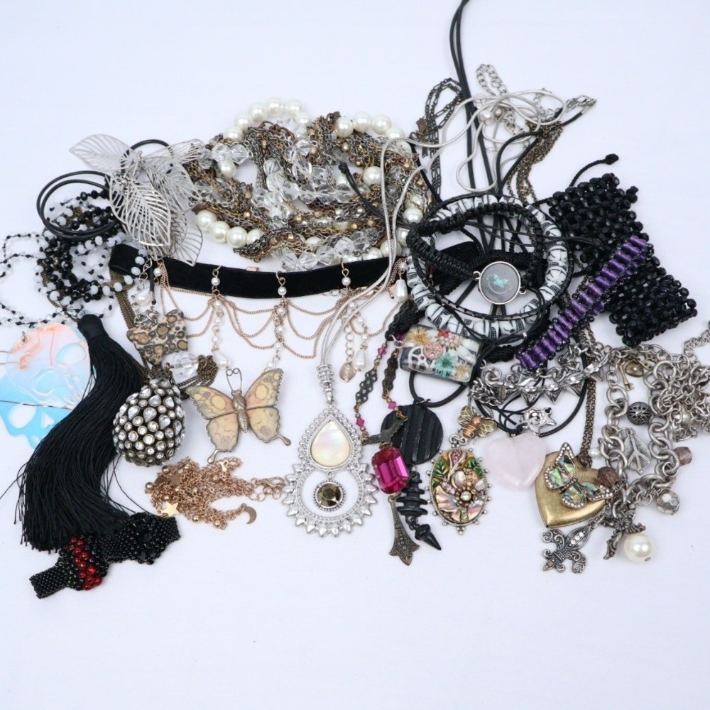 Whimsigoth Gothic Celestial Whimsical Skull Butterfly Mixed Jewelry Lot (23)